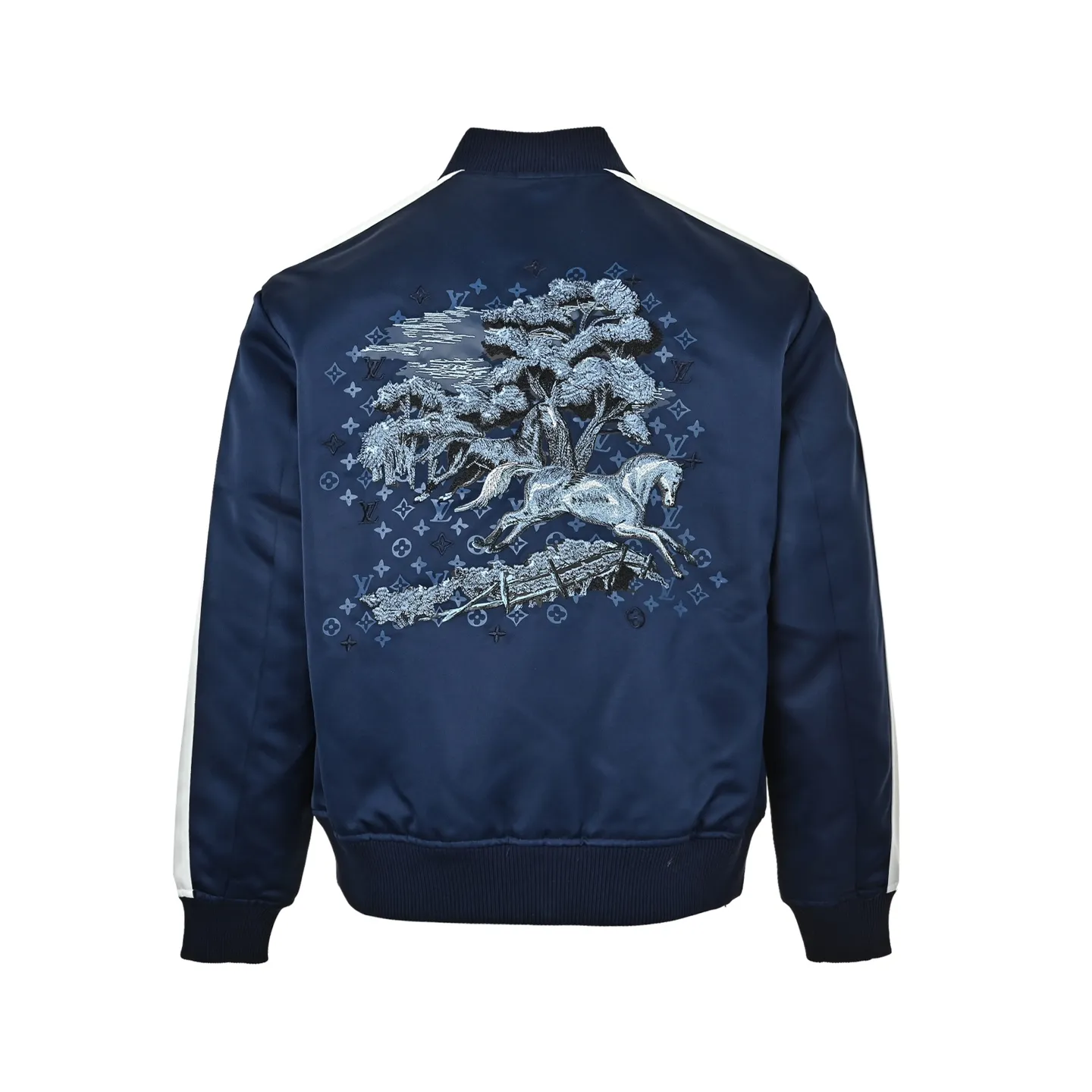 Louis Vuitton/Louis Vuitton horse embroidered cotton baseball jacket